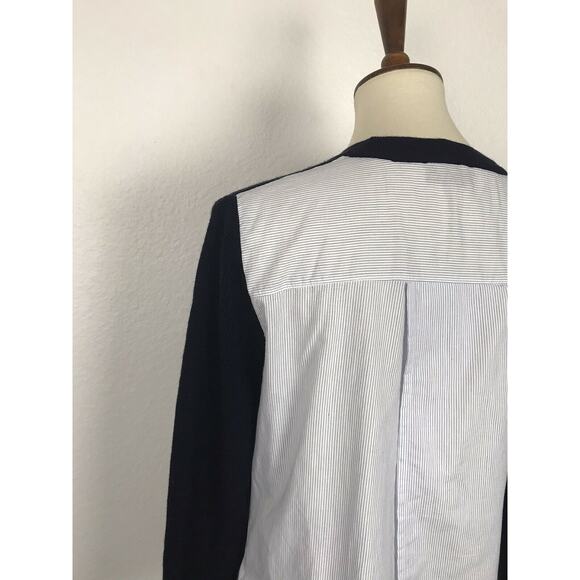 Topshop Pullover Striped Split Back Knit Top - Picture 7 of 9